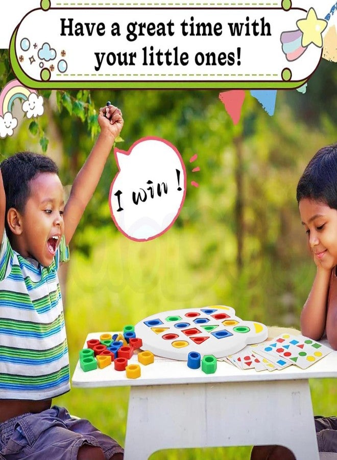 Kidology Geometric Shape and Color Matching Puzzle Board Game for Kids 3+ Years | Sensory Educational, Fun and Learning Toy for Children | Ideal for Gifting (Without Bell) - Image 5